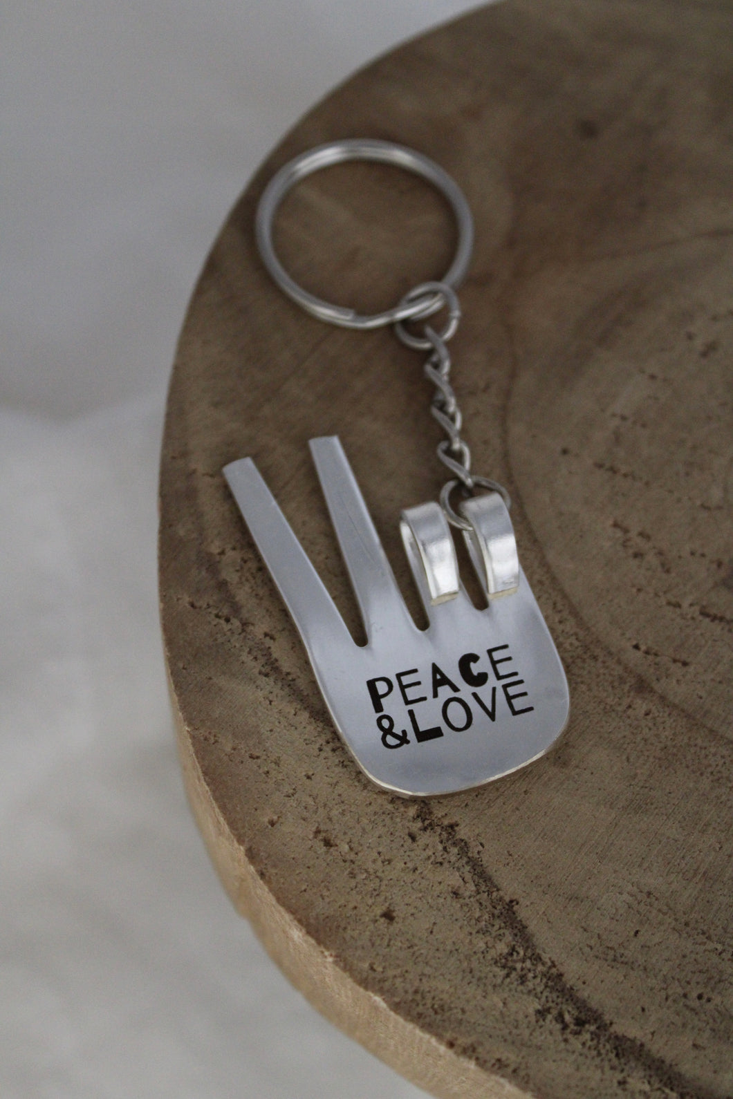 Peace & Love Keychain