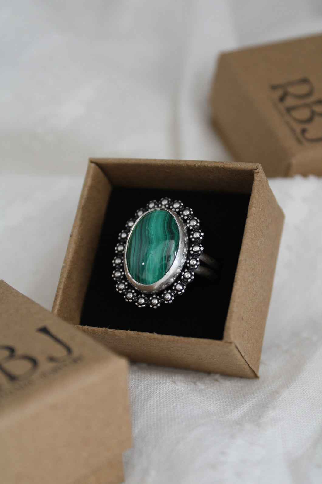 Size 8 Malachite Ring